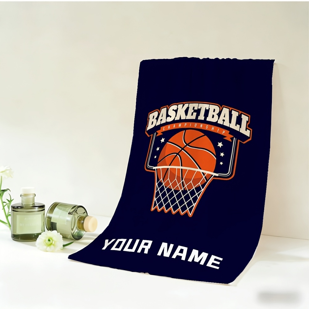 Sports Equipment At Home - 2pcs Name/Text Basketball Towel & Hand
