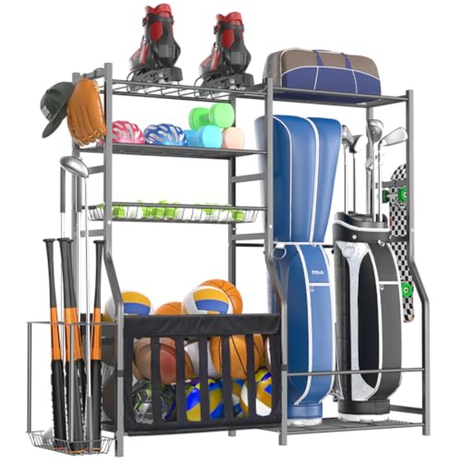Sports Equipment Bag - Heavy Duty Garage Sports Equipment Organizer,