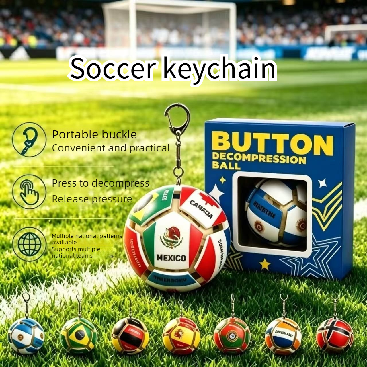 Soccer Keychain Fidget Toy Str - Sports Equipment Cabinet 评论和价格