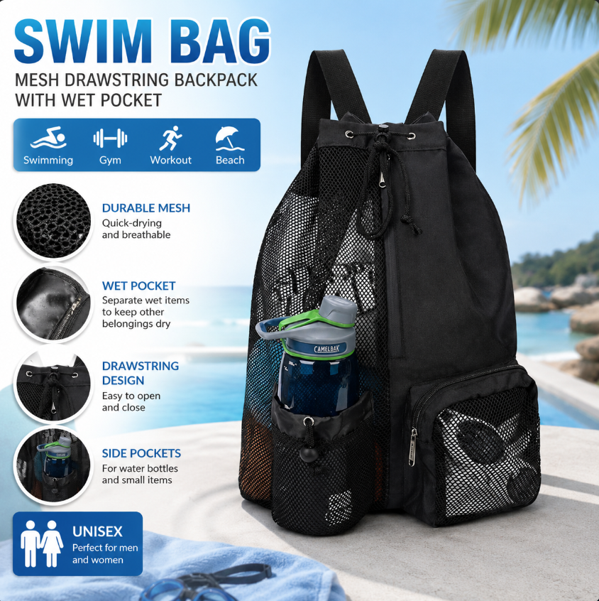 Drawstring Beach Storage Bag M - Sports Equipment Bag 评论和价格
