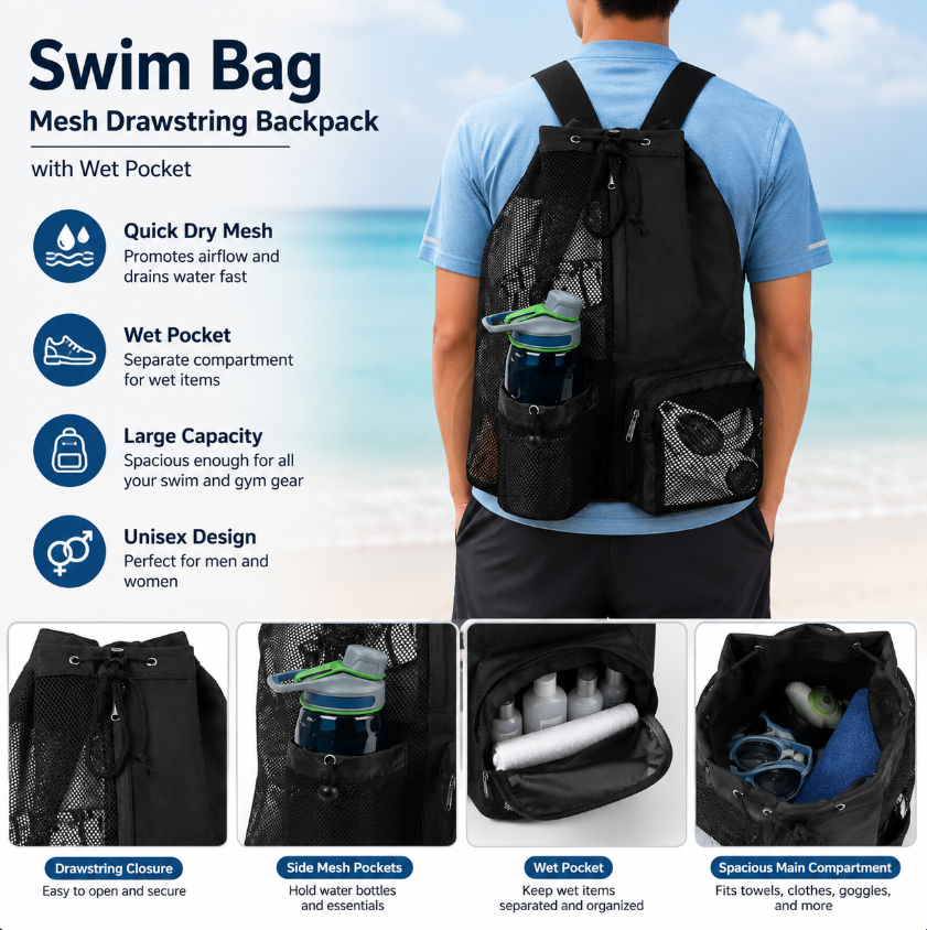 Drawstring Beach Storage Bag M - Sports Equipment Bag 评论和价格