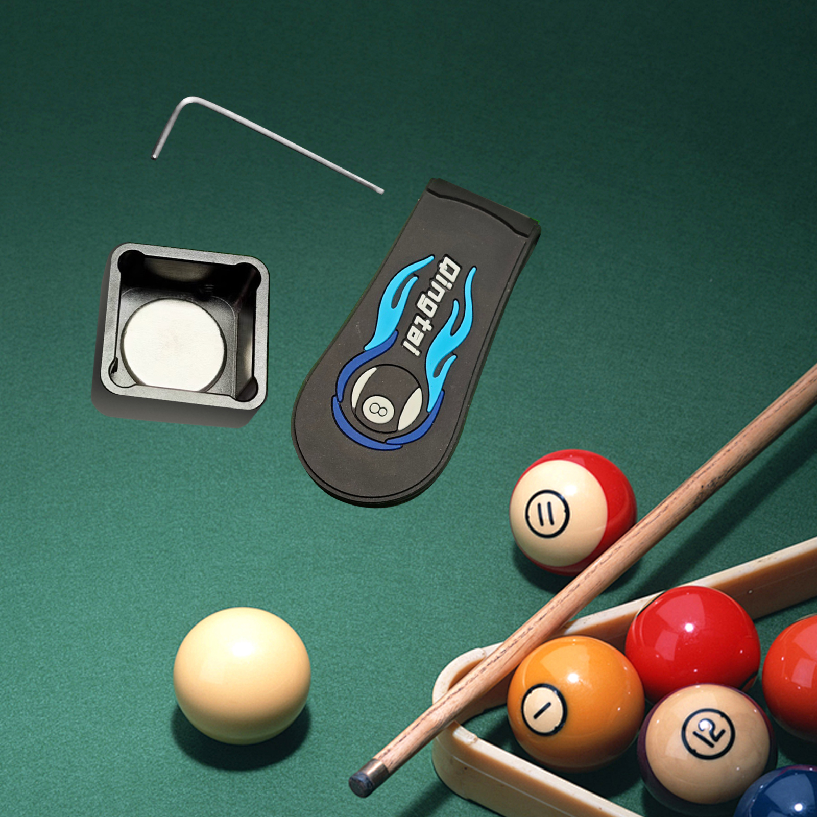 Pool Cue Chalk Holder Snooker  - Sports Equipment Cabinet 评论和价格