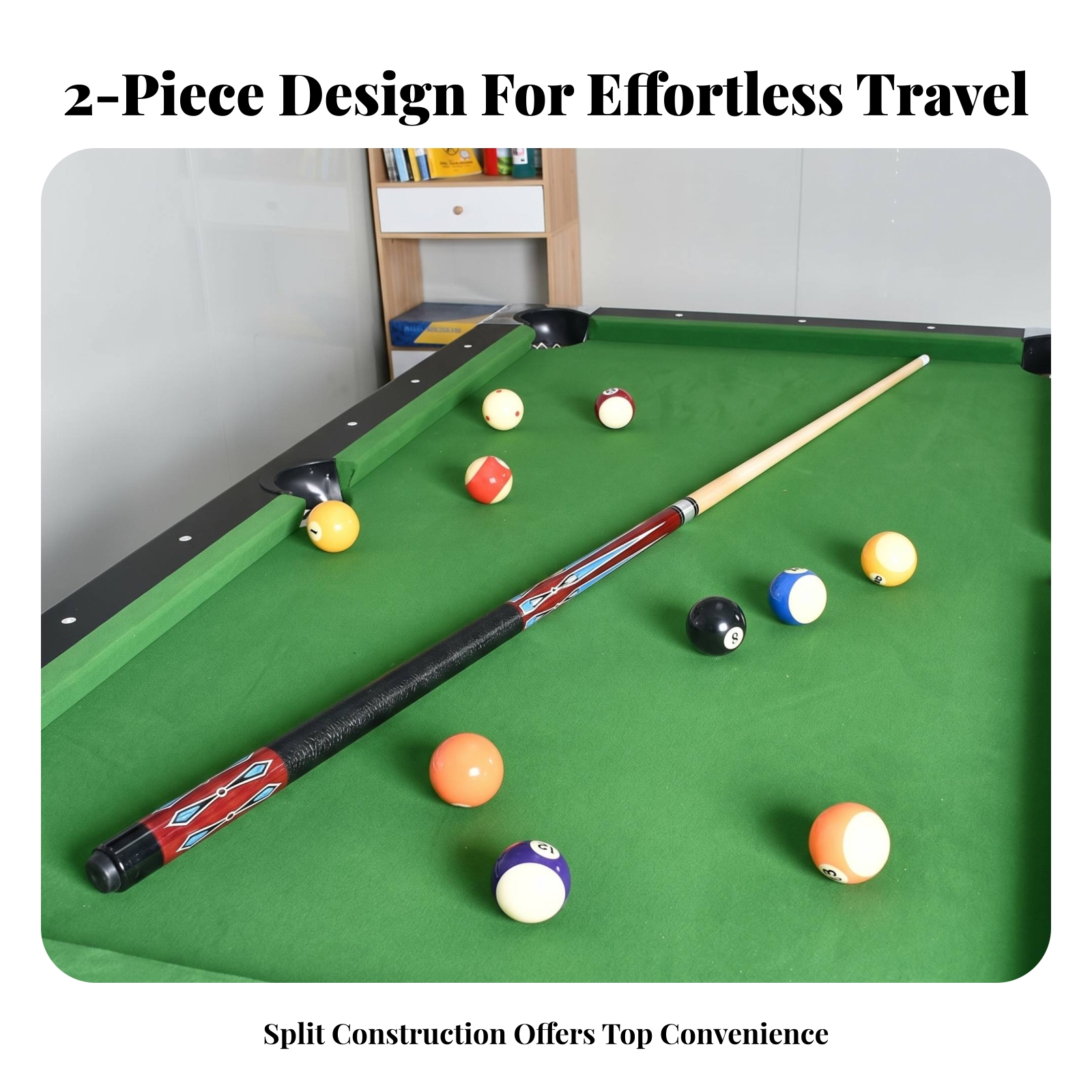 Two-Piece Pool Cue 12.5 Mm Tip - Sports Equipment With A 评论和价格