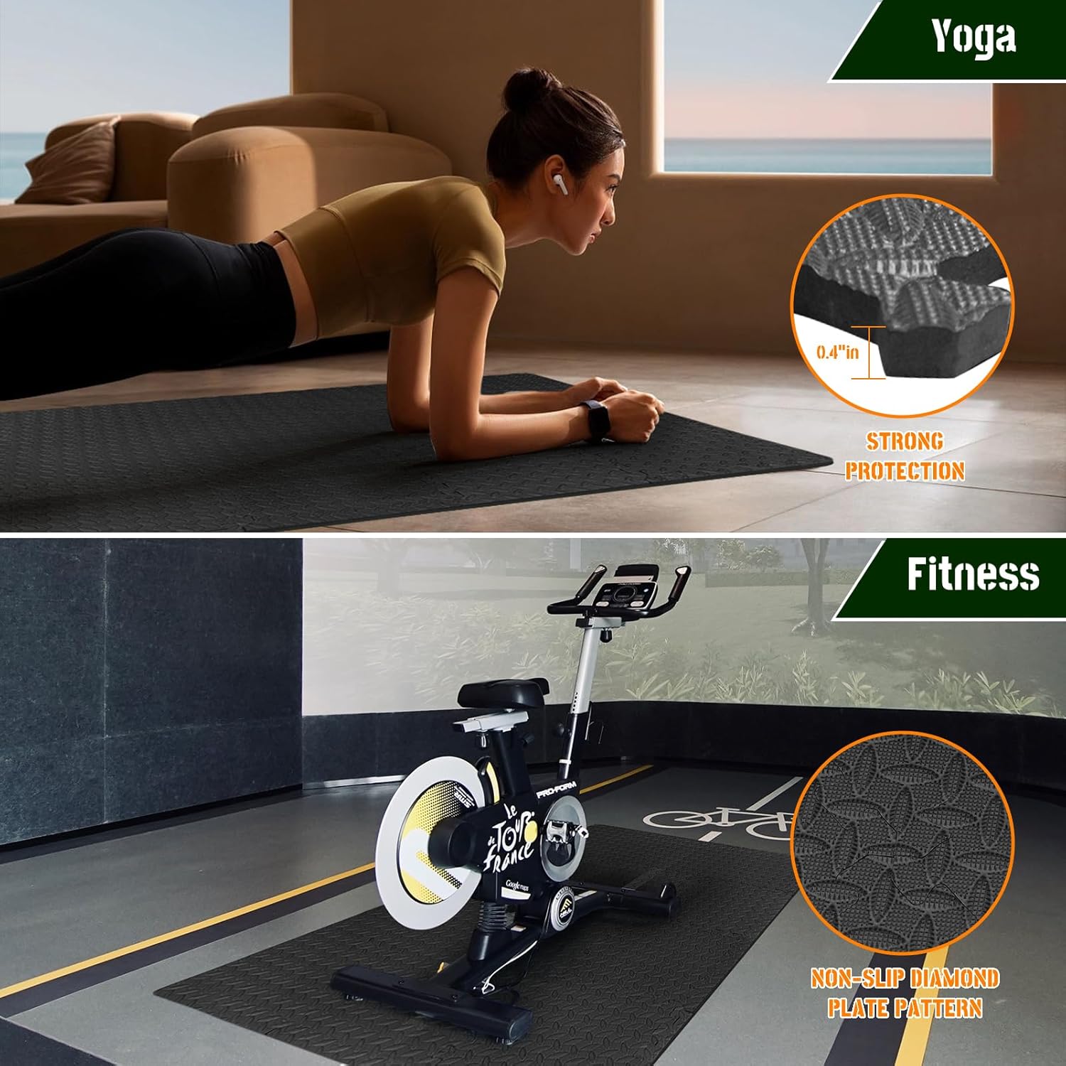 60cm EVA Foam Gym Floor Mats 8 - Sports Equipment At Home 评论和价格